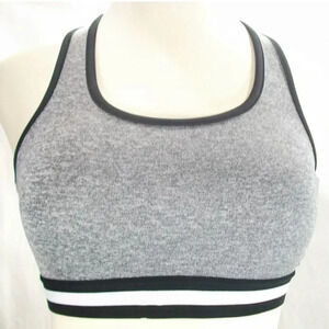 Bongo Junior's Cropped Athletic Tank Top Wire Free Sports Bra MEDIUM Gray New wi